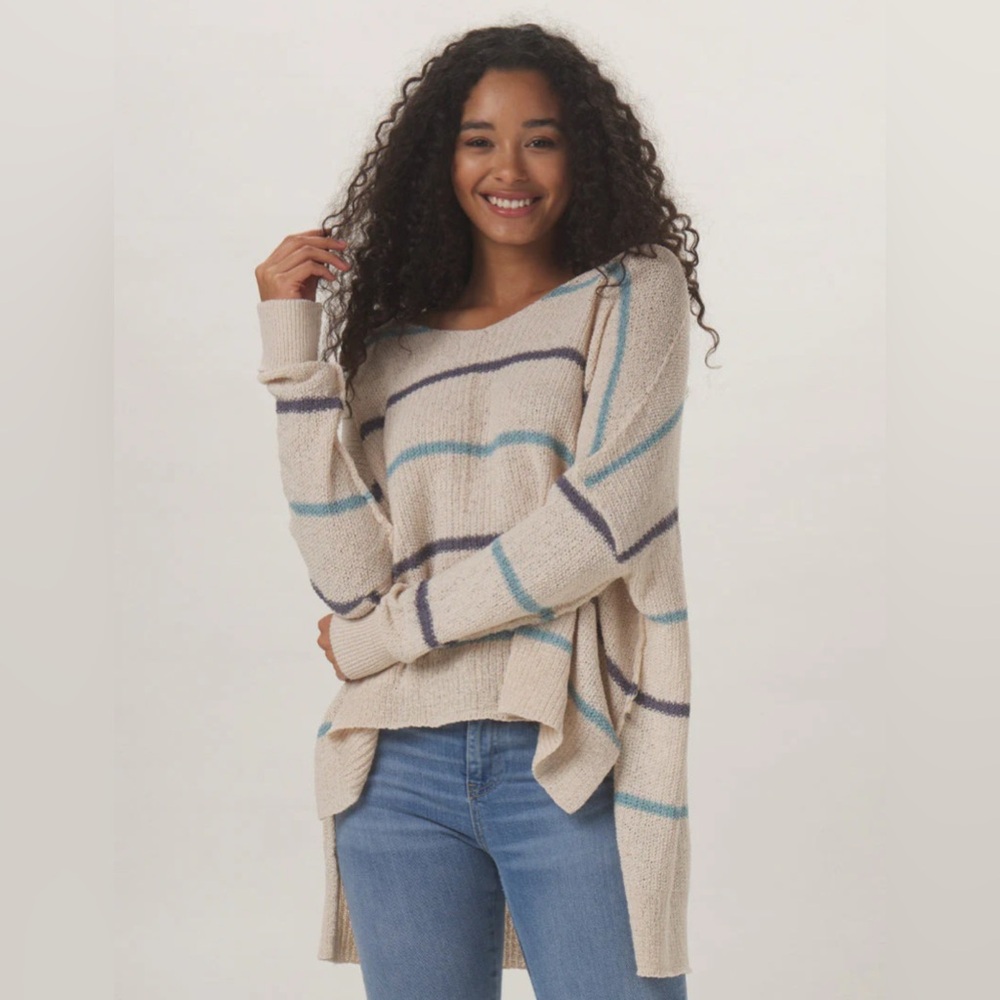 The Normal Brand Cream and Blue Striped Sweater